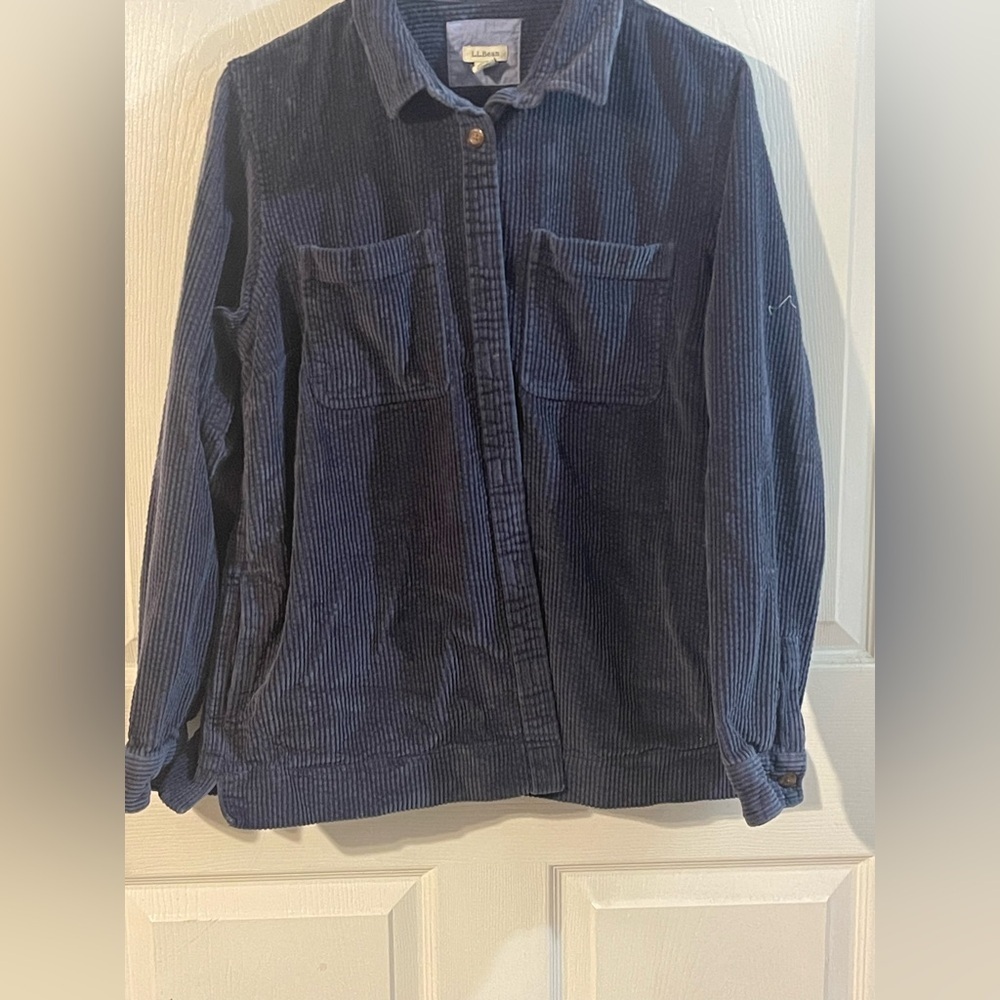 L.L. Bean Dark Blue Corduroy Shaket